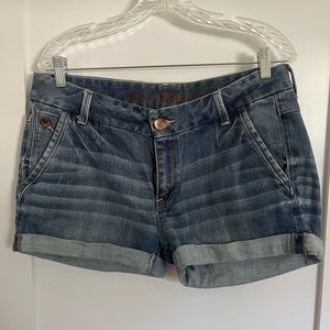 Express blue denim shorts
